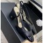 Chanel Heel 6.5cm Lambskin & Patent Calfskin Slingbacks Black 2023