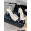 Chanel Heel 6.5cm Lambskin & Patent Calfskin Slingbacks White 2023