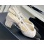 Chanel Heel 6.5cm Lambskin & Patent Calfskin Slingbacks White 2023