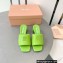 Miu Miu Heel 4.5cm Metal lettering logo Leather sandals Green 2023