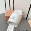 Miu Miu Heel 4.5cm Metal lettering logo Leather sandals White 2023