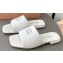 Miu Miu Metal lettering logo Leather Flat sandals White 2023