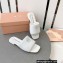 Miu Miu Metal lettering logo Leather Flat sandals White 2023