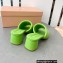 Miu Miu Heel 4.5cm Metal lettering logo Leather sandals Green 2023
