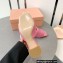 Miu Miu Heel 4.5cm Metal lettering logo Leather sandals Pink 2023