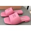 Miu Miu Metal lettering logo Leather Flat sandals Pink 2023