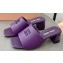 Miu Miu Heel 4.5cm Metal lettering logo Leather sandals Purple 2023