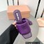 Miu Miu Heel 4.5cm Metal lettering logo Leather sandals Purple 2023
