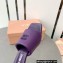 Miu Miu Heel 4.5cm Metal lettering logo Leather sandals Purple 2023