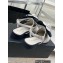 Chanel Heel 2cm Camellia and Pearl Sandals Black/White 2023