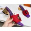Cheap Sale Gucci Heel 5cm Interlocking G cut-out sandals suede Purple/Red 2023