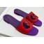 Cheap Sale Gucci Interlocking G cut-out slide sandals suede Purple/Red 2023