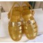 Cheap Sale Moschino Jelly PVC sandals Gold with Lettering logo 2023