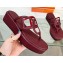 Cheap Sale Hermes Gipsy sandals in Nappa leather with platform Burgundy 2023