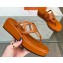 Cheap Sale Hermes Gipsy sandals in Nappa leather with platform Brown 2023