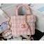 Chanel Small Vanity Case Bag AS3973 Tweed Pink 2023