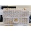 Chanel Lambskin & Viscose Weaving Medium Flap Bag AS3767 White 2023