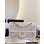 Chanel Lambskin & Viscose Weaving Medium Flap Bag AS3767 White 2023