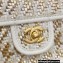 Chanel Lambskin & Viscose Weaving Medium Flap Bag AS3767 White 2023