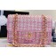 Chanel Lambskin & Viscose Weaving Medium Flap Bag AS3767 Pink 2023
