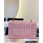 Chanel Lambskin & Viscose Weaving Medium Flap Bag AS3767 Pink 2023