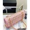Chanel Lambskin & Viscose Weaving Medium Flap Bag AS3767 Pink 2023