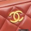 Chanel Wood Handle Bowling Bag Burgundy 2023