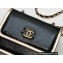 Chanel Leather Mini Flap Bag Black/Gold Edge 2023