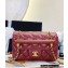 Chanel Wood Handle Small Classic Flap Bag Burgundy 2023