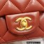 Chanel Wood Handle Small Classic Flap Bag Burgundy 2023