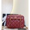 Chanel Wood Handle Bowling Bag Burgundy 2023