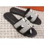 Hermes Oran Sandals in fringed H canvas Black 2023