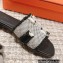 Hermes Oran Sandals in fringed H canvas Black 2023