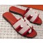 Hermes Oran Sandals in fringed H canvas Red 2023