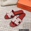 Hermes Oran Sandals in fringed H canvas Red 2023