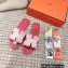 Hermes Oran Sandals in fringed H canvas Pink 2023