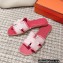 Hermes Oran Sandals in fringed H canvas Pink 2023