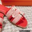 Hermes Oran Sandals in fringed H canvas Cherry Red 2023