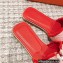 Hermes Oran Sandals in fringed H canvas Cherry Red 2023
