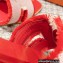 Hermes Oran Sandals in fringed H canvas Cherry Red 2023