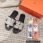 Hermes Oran Sandals in fringed H canvas Coffee 2023