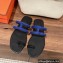 Hermes Georgia Sandals in suede goatskin Blue 2023
