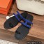 Hermes Georgia Sandals in suede goatskin Blue 2023