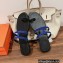 Hermes Georgia Sandals in suede goatskin Blue 2023
