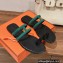 Hermes Georgia Sandals in suede goatskin Green 2023