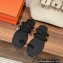 Hermes Georgia Sandals in suede goatskin Black 2023