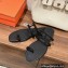 Hermes Georgia Sandals in suede goatskin Black 2023