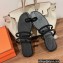 Hermes Georgia Sandals in suede goatskin Black 2023