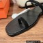 Hermes Georgia Sandals in suede goatskin Black 2023