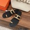 Hermes Georgia Sandals in Metallic Gold 2023